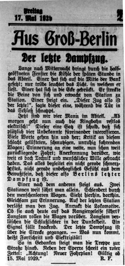 Artikel aus der Berliner Börsenzeitung vom 15.05.1929